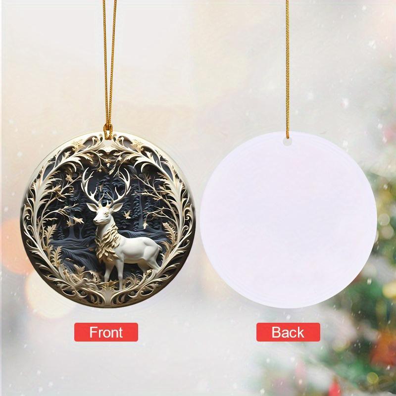 Christmas Deer Design Hanging Ornament, 3d Acrylic Creative Hanging Decoration, Hanging Pendant for Home Party Festival