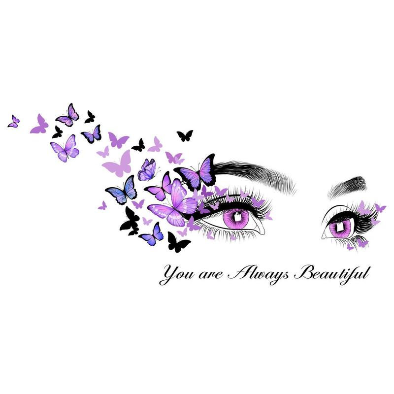 Butterfly Eye Pattern Wall Sticker, Self Adhesive Wall Decal, Decorative Sticker for Home Living Room Bedroom