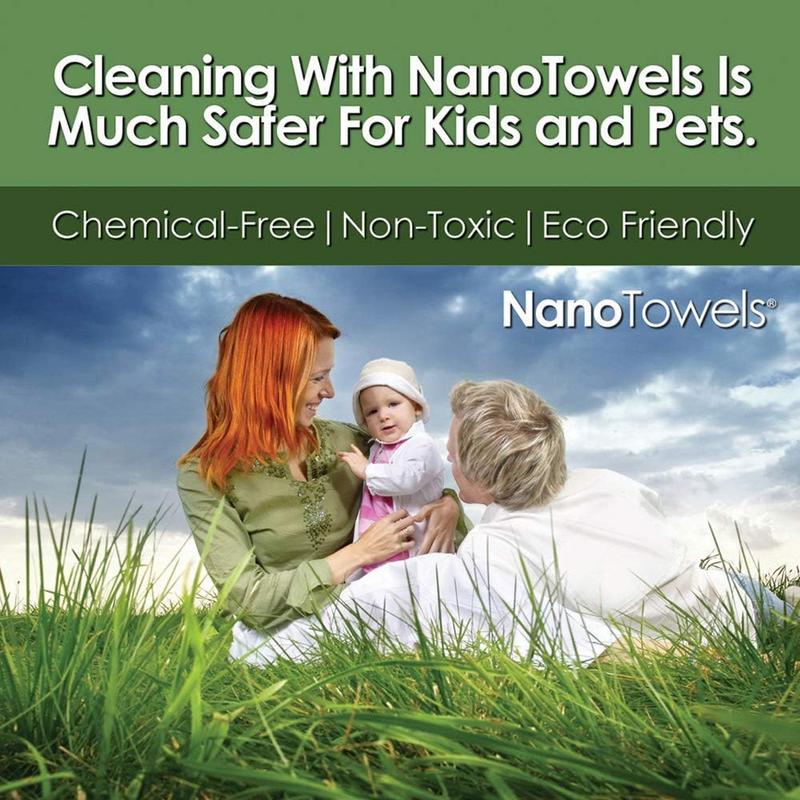 (1) Single 14x14” Nano Towel Cleaning Cloth Cleans w only Water Wipes Away Dust Spills Grime w o Chemicals. Bathroom Glass Household Steel Microfiber