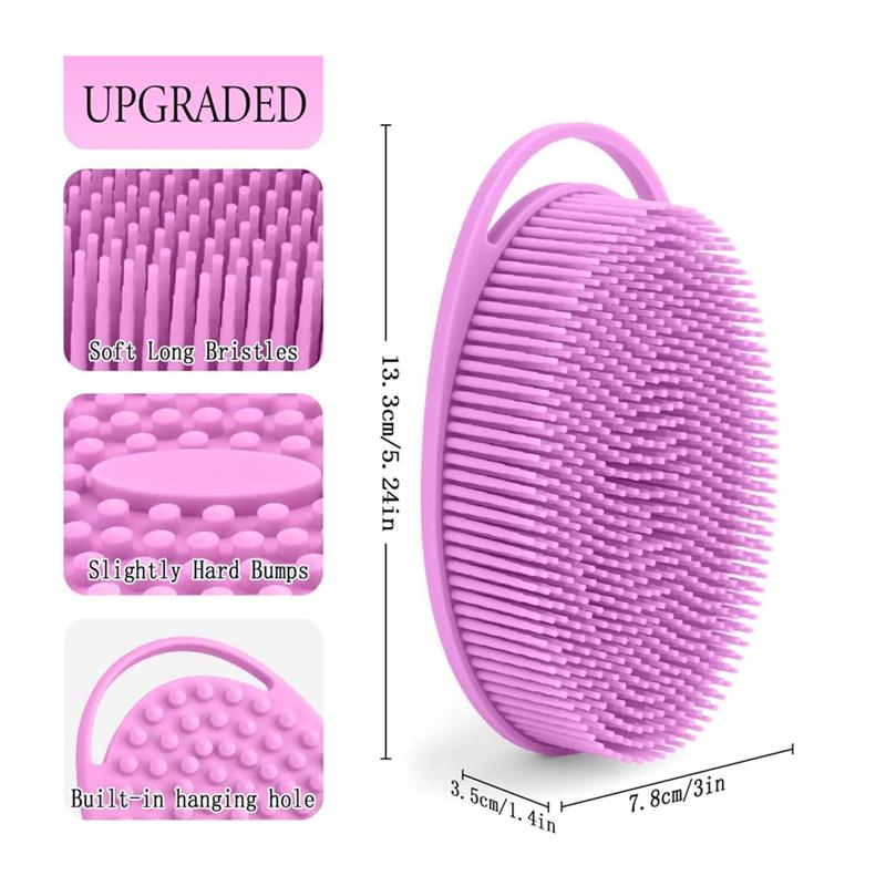 Silicone Body Scrubber 3 Pack, Exfoliating Body Scrubber, Soft Silicone Loofah, Body Scrubber Fit for Sensitive and All Kinds of Skin, Clean and Sanitary Rapid Foaming