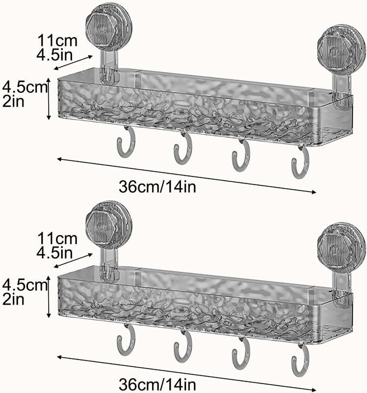 Non-perforated suction cup shelf, 1 Count Wall Mounted Bathroom Storage Rack,Kitchen Organizer Shelves,Home Organizer Shelf Supplies,Smooth Organiser