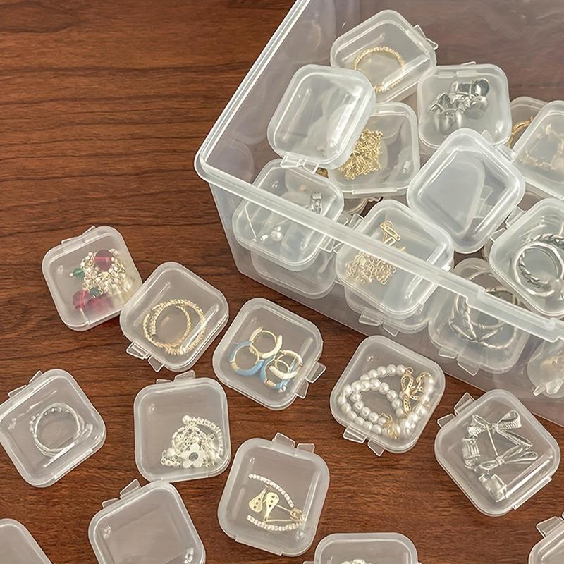 30pc Premium Jewelry Storage Box Set - Elegantly Organize Earrings, Makeup, Beads & Pills - Clear Mini Cases with Lids, Stackable & Space-Saving, Perfect for Bedroom & Craft Room Organization