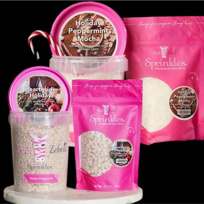 Pink Zebra Sprinkles - 12 Days of Christmas - 3.75 oz bag of soy non toxic wax - candle alternative