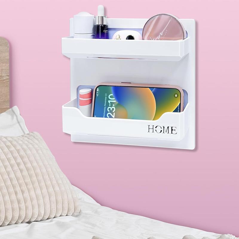 Floating Shelves for Bedside Shelf Accessories Organizer, Wall Mount Self Stick On, Cute Room Decor Aesthetic, Girls Room Decor, Cool Stuff For Bedroom Storage And Organization, Bedside Wall Organizer