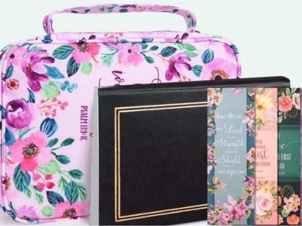 Bible Covers Case Pink Medium Large Bible Carrying Holder Pockets and Bookmarks 11“x8.5”x2.5