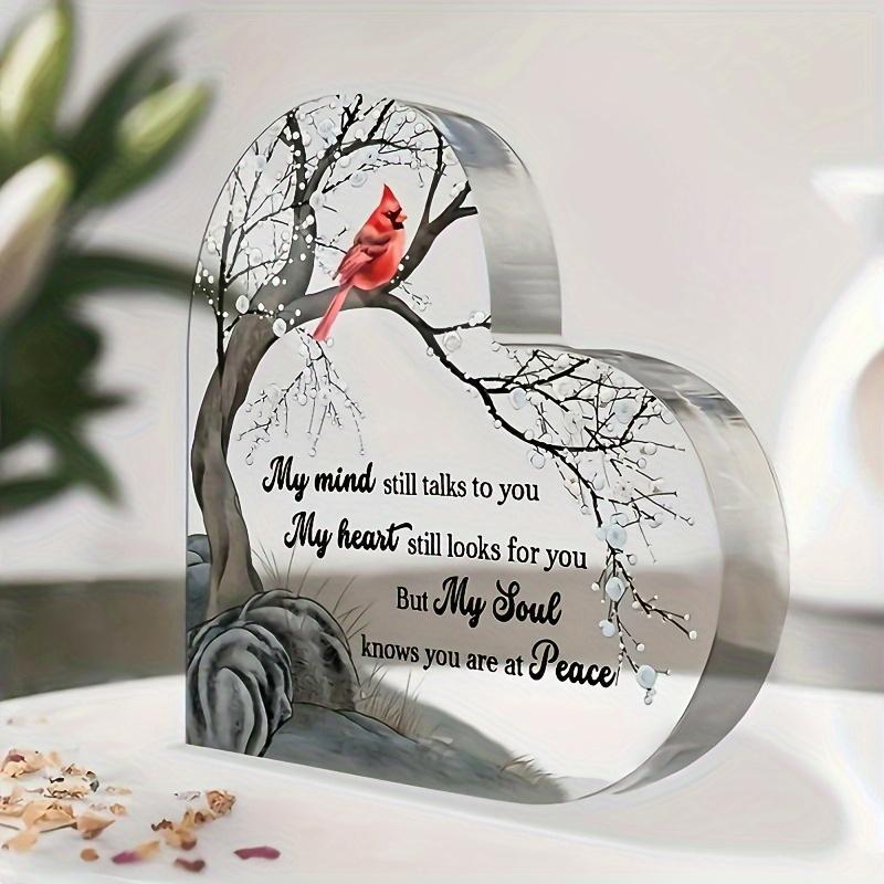 Heart Shaped Acrylic Bereavement Gift, Sympathy Table Decor, Memorial Gift Sympathy Gift, Christmas Memorial Gifts for Loss of Mom Dad Son Husband