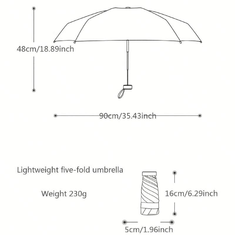 Portable Foldable Umbrella, 1 Count Lightweight Pocket Umbrella, Sunny & Rain Dual-use Umbrella for Commuting Travel Photography Couple Umbrella