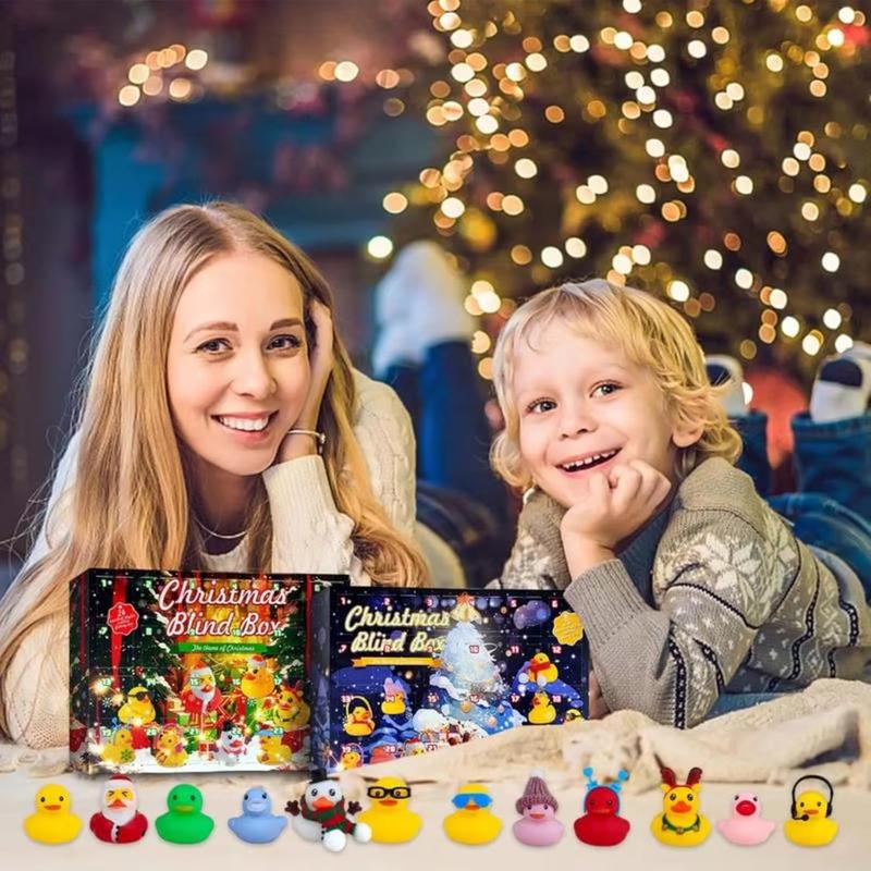 2024 Christmas Advent Calendar, Fun Countdown Christmas Rubber Ducks Advent Calendar Toys, 24 Days Christmas Countdown Calendar Ducks Blind Box Creative Christmas Party Favors