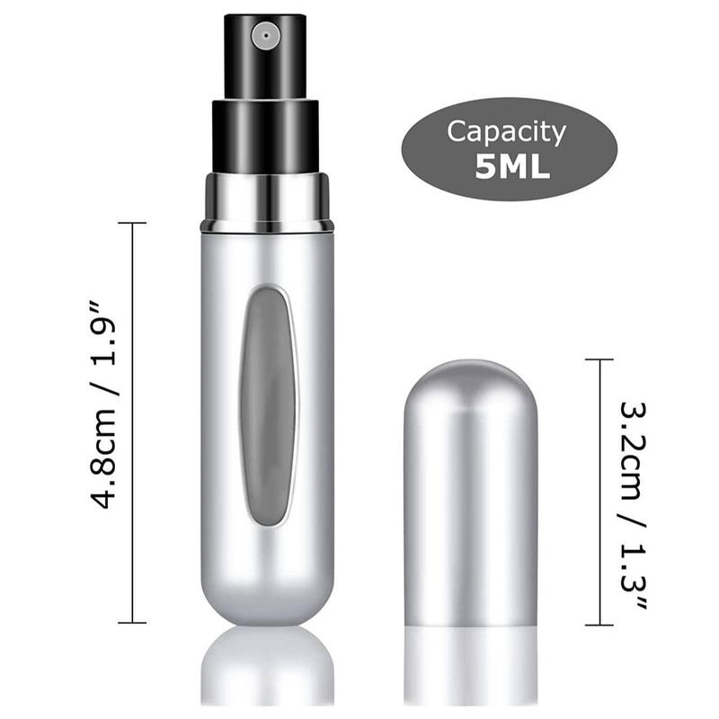 Portable Mini Fragrance Atomizer Bottle, Reusable Refillable Spray Bottle, Pocket Size Travel Perfume Atomizer, Empty Spray Bottle Mist Spray Bottle for Perfume and Toner, Christmas Gift