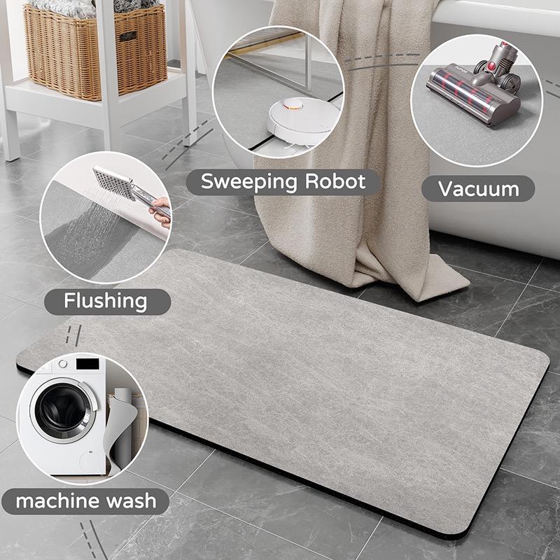 Solid Color Bathroom Mat Set, 2 Counts set Non-slip Absorbent Bath Mat, Quick Drying Bathroom Mat, Kitchen Floor Mat, Bathroom Accessories