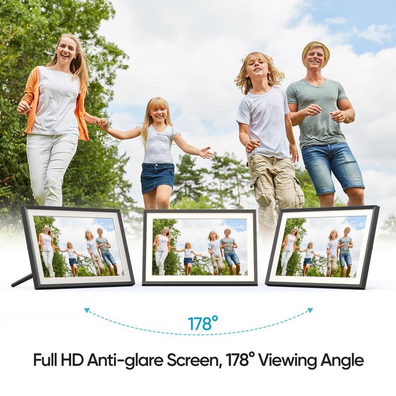 ARZOPA WiFi Digital Photo Frame 10.1 Inch IPS Touchscreen Electronic Photo Frame with 32GB Frameo Digital Picture Frames Share Photos Videos Music Calendar Alarm Auto Rotate Decor, Christmas gift,Gift ideas