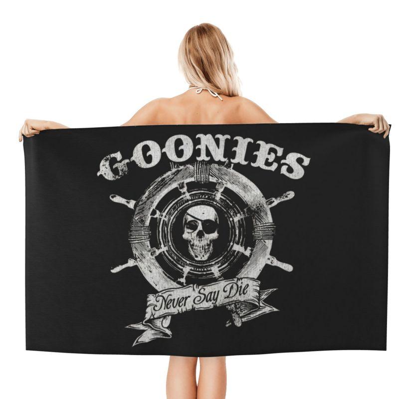 Microfiber Funny Skull Surfing Retro Beach Towel for Kids Adults, Anti-Sand Swimming Pool Towel for Travel Yoga Gym Camping, Extra Large Size