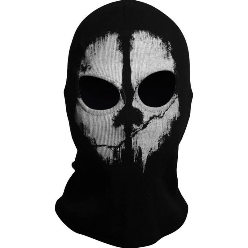 Unisex Ghost Print Stocking Balaclava Mask Good for War Game Halloween Cosplay