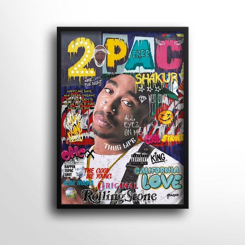 Tupac Poster Shakur 2Pac, Rapper Wall Art, Rapper Poster, Poster print, poster no framed