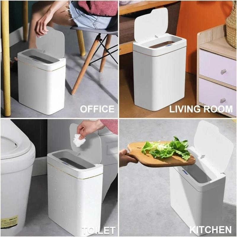 15L Smart Trash Can, Rechargeable Automatic Bagging Electronic Trash Can, Smart Sensor Garbage Bin, Household Kitchen Appliances for Home