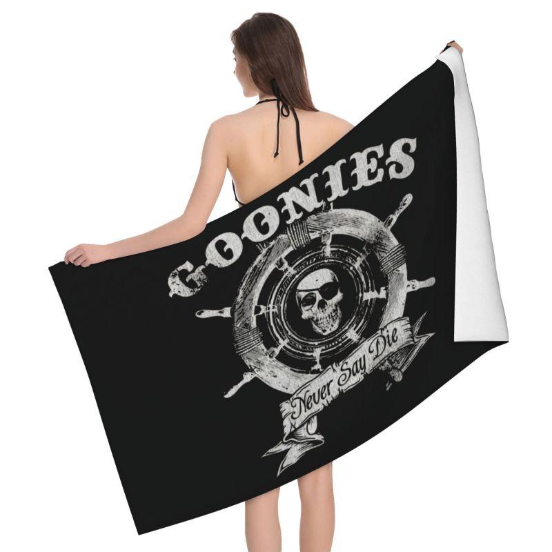 Microfiber Funny Skull Surfing Retro Beach Towel for Kids Adults, Anti-Sand Swimming Pool Towel for Travel Yoga Gym Camping, Extra Large Size