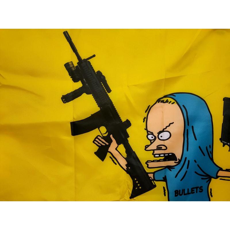 Christmas 2024 Ornament - Beavis flag funny merica Are you threatening me don't dont tread on me banner any size Gadsden Flag tapestry wall decoration and butthead Ornaments