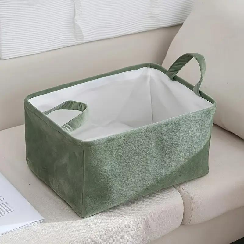 Foldable Storage Basket, Clothes Storage Basket with Handle, Home Organizer for Bedroom Wardrobe