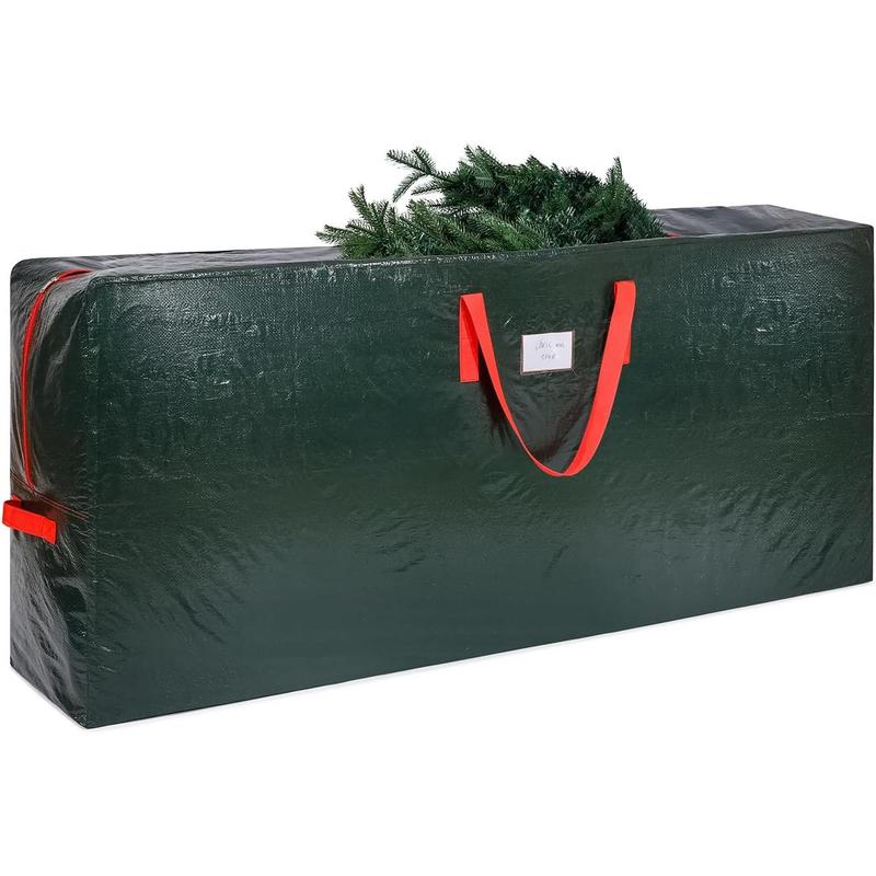 Fits Up to 9 ft Tall Holiday Artificial Xmas Holiday Tree Heavy Duty Extra Large Artificial Large Christmas Tree Storage BagDual Zipper and handles on both sides Green Christmas tree bag