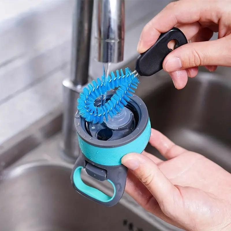 Water Bottle Cleaning Brush Set, 3 Counts Cleaning Brushes with 1 Count Ring, Multifunctional Cleaning Tool for Home Kitchen