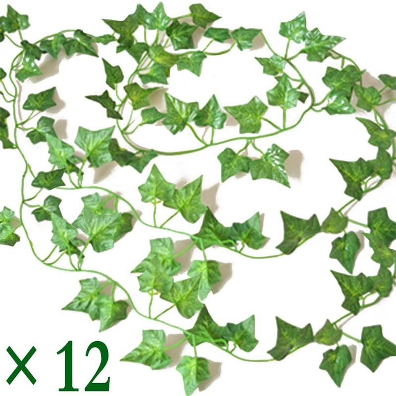 12 Pack 86Ft Artificial Ivy Garland Fake Plants, Fake Ivy Leaves Greenery Garlands Hanging Plant Vine for Aesthetic Bedroom Garden Party Wedding Wall Room Christmas Décor No Brand