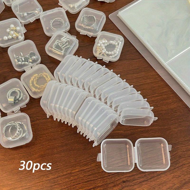 30pc Premium Jewelry Storage Box Set - Elegantly Organize Earrings, Makeup, Beads & Pills - Clear Mini Cases with Lids, Stackable & Space-Saving, Perfect for Bedroom & Craft Room Organization