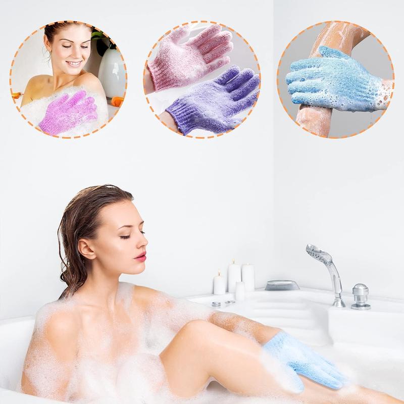 30 Count Exfoliating Gloves for Shower, 15 Colors Body Exfoliator Glove with Hanging Loop, Scrub Exfoliate Glove Mitt Bath Face Spa Hand Scrubber Wash Deep Scrubbing Dead Skin for Women Men Personal Personal