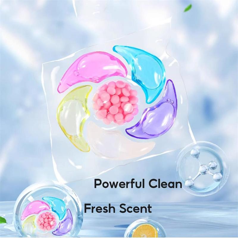 6 in 1 Laundry Detergent Pod, 30pcs box Multifunctional Washing Machine Laundry Bead for Apartment and Dormitory, Washing Clothes Supplies