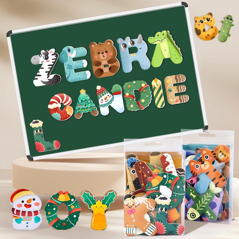 Magnetic Letters cute Animals Styling  ABC Alphabet Fridge Magnets Refrigerator decoration Christmas Magnetic Letters christmas gift