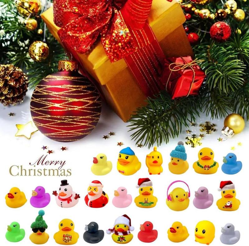 2024 Christmas Advent Calendar, Fun Countdown Christmas Rubber Ducks Advent Calendar Toys, 24 Days Christmas Countdown Calendar Ducks Blind Box Creative Christmas Party Favors