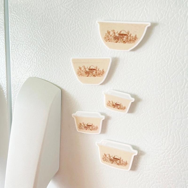 Pyrex Forest Fancies Fridge Magnets | Mushroom Pyrex | Mushroom Magnets | Forest Fancies Pyrex Mushroom Magnets for Home or Office Decor Gift Set