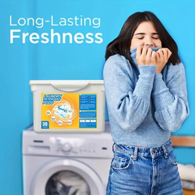 6 in 1 Laundry Detergent Pod, 30pcs box Multifunctional Washing Machine Laundry Bead for Apartment and Dormitory, Washing Clothes Supplies