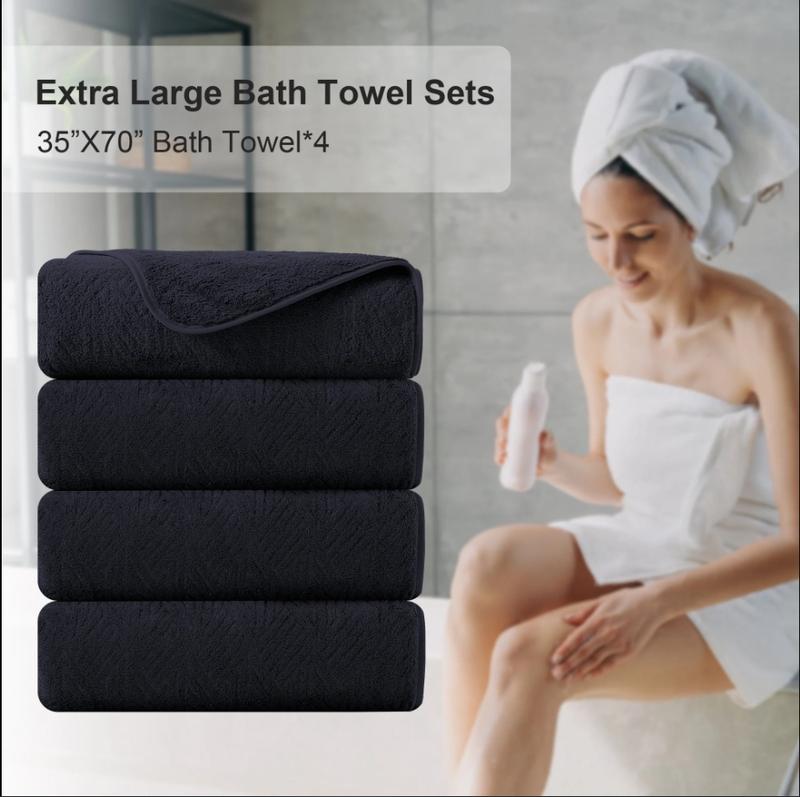 4 Pack Oversized Bath Towel Sets 35