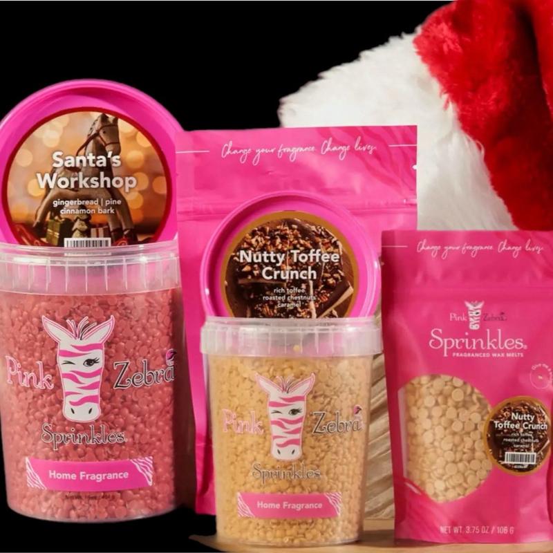 Pink Zebra Sprinkles - 12 Days of Christmas - 3.75 oz bag of soy non toxic wax - candle alternative