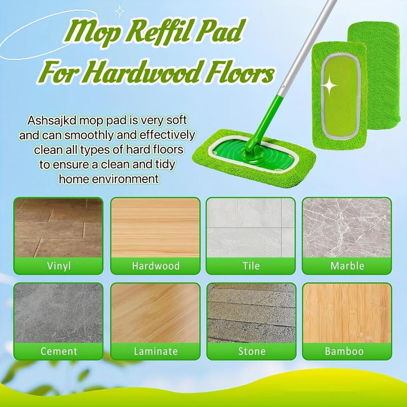 8 pcs Set High-Absorbency Microfiber Mop Pads - Machine Washable, Multipurpose Wet Dry Floor Cleaning Cloths - Easy Maintenance