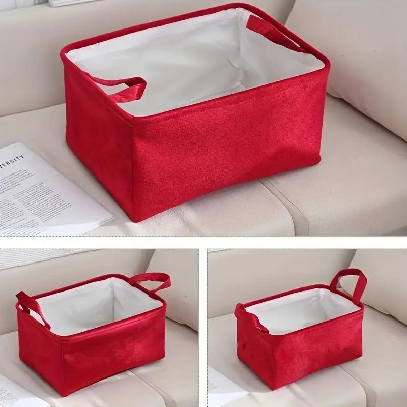 Foldable Storage Basket, Clothes Storage Basket with Handle, Home Organizer for Bedroom Wardrobe