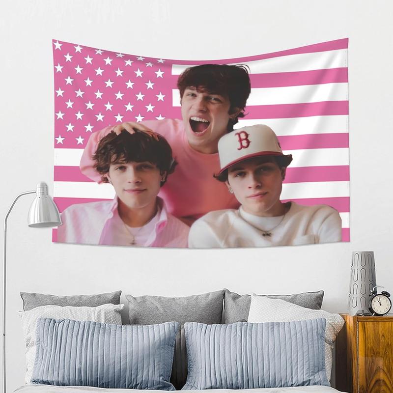 Sturniolo Banner Flag Triplets Tapestry 3X5Ft Sturniolo Pink American Flag Wall Hanging Tapestry College Dorm  Decor Room Flags