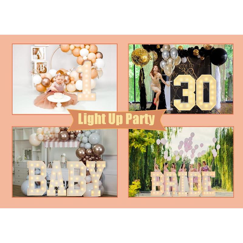 4FT Light Up Numbers Letters, Mosaic Numbers for Balloons, Giant Mosaic Balloon Number 2 for 12th 20th 21st Birthday Decorations, Anniversary Party Decor, 2 Year Old Party Decorations