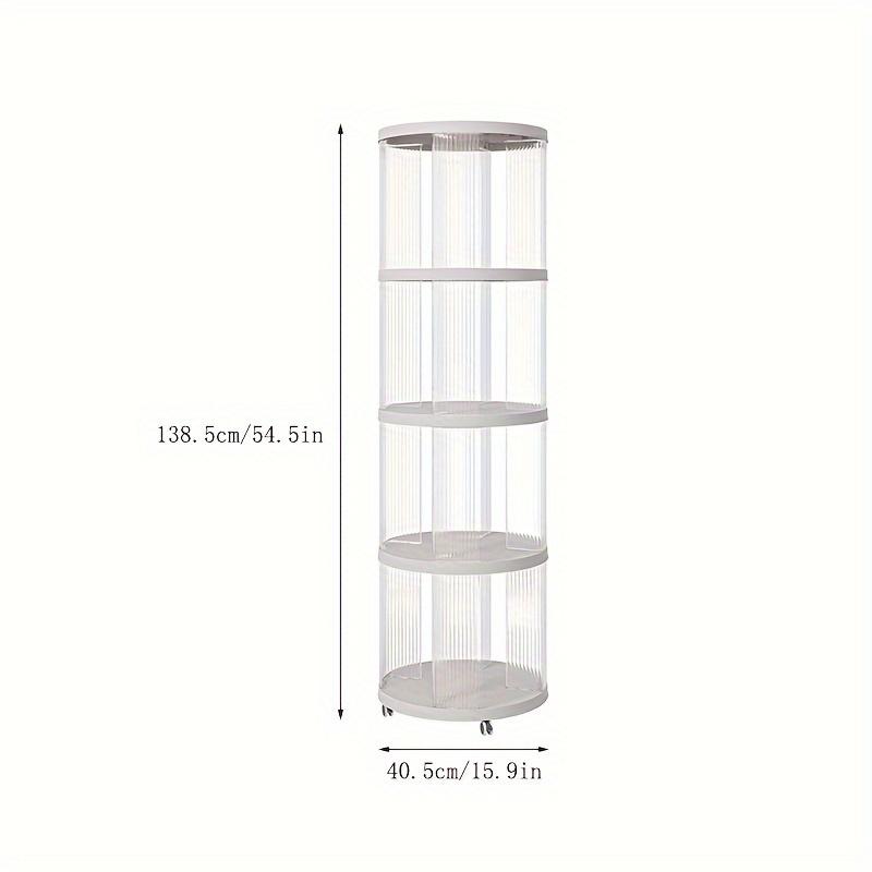 Rotating Bookshelf, with pulleys，Corner Bookshelf, 360 Display Wood Spinning Bookshelf, Floor Standing Bookcase Narrow Shelf Revolving Organizer