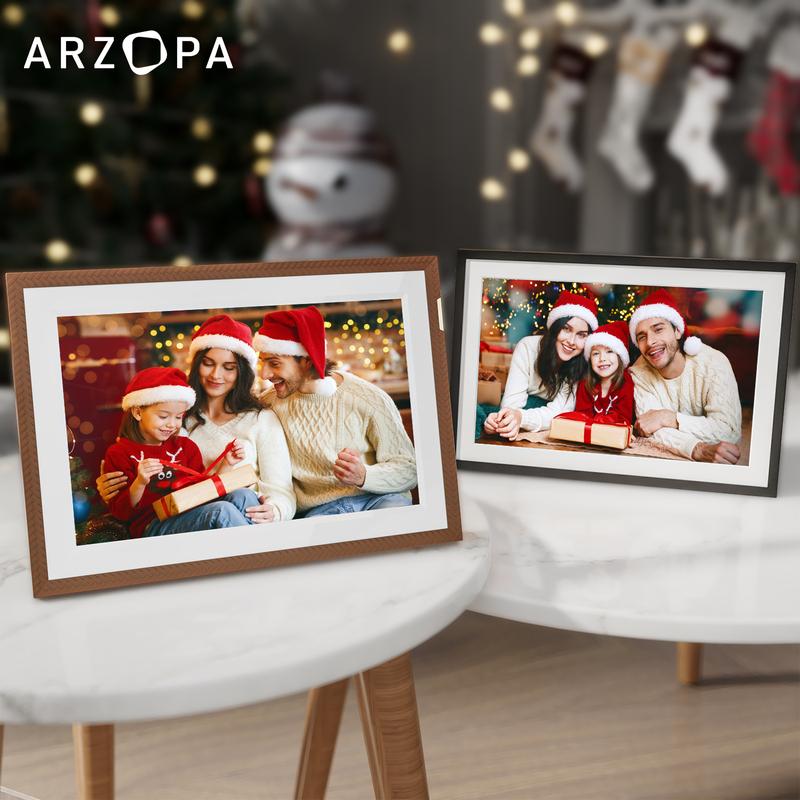 ARZOPA WiFi Digital Photo Frame 10.1 Inch IPS Touchscreen Electronic Photo Frame with 32GB Frameo Digital Picture Frames Share Photos Videos Music Calendar Alarm Auto Rotate Decor, Christmas gift,Gift ideas