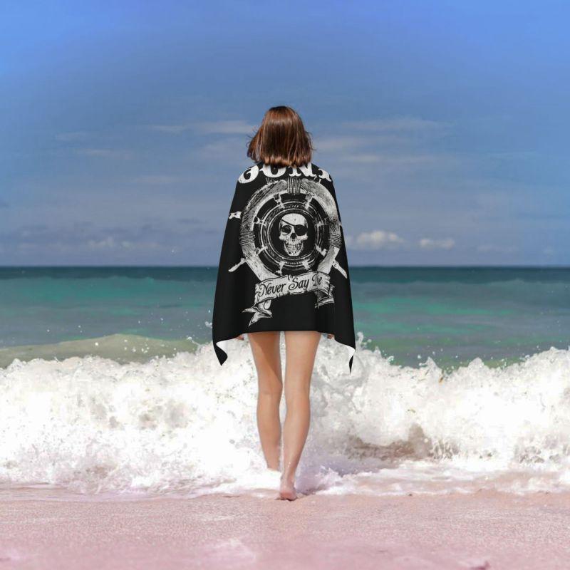 Microfiber Funny Skull Surfing Retro Beach Towel for Kids Adults, Anti-Sand Swimming Pool Towel for Travel Yoga Gym Camping, Extra Large Size