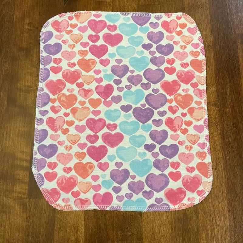 Mix Pack Hearts - Eco-Friendly Reusable Kitchen Paper Towel Replacement - 12 Pack Cotton Flannel Cleaning Towels Absorbent