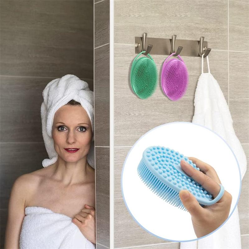 Silicone Body Scrubber 3 Pack, Exfoliating Body Scrubber, Soft Silicone Loofah, Body Scrubber Fit for Sensitive and All Kinds of Skin, Clean and Sanitary Rapid Foaming