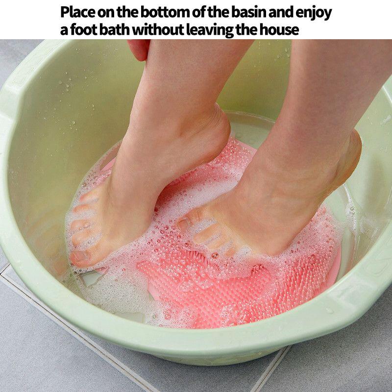 Non-slip Silicone Foot Mat, 1 Count Shower Foot Massage Brush with Suction Cup, Bathroom Gadgets