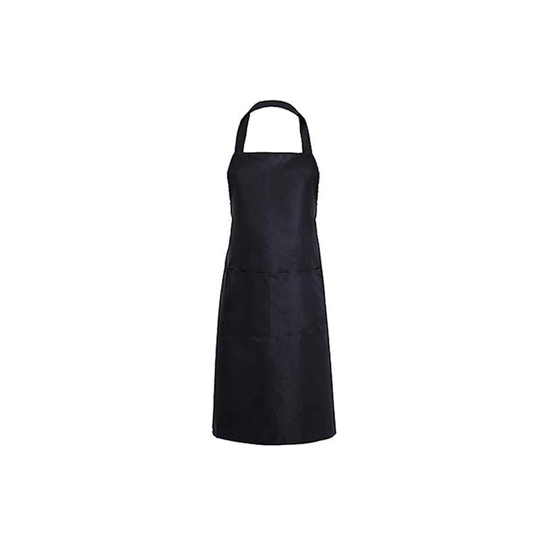 Black Bib Apron Unisex Dress With 2 Pockets for Kitchen Cooking Restaurant BBQ Painting Crafting