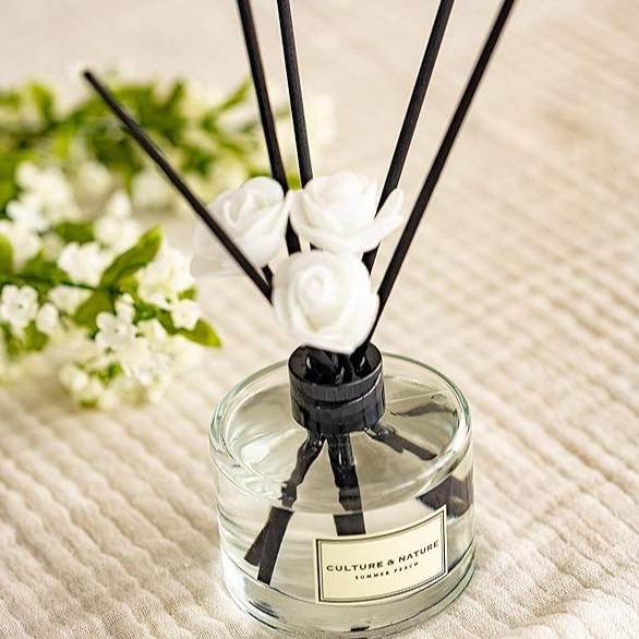 CULTURE & NATURE Reed Diffuser 6.7oz (200ml) Clean Cotton Scented Reed Diffuser Set Aroma Perfume