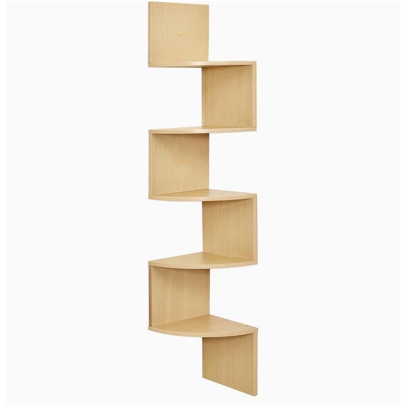 5-Tier Corner Shelves, Floating Corner Shelf, Wall Organizer Storage, Easy-to-Assemble Tiered Wall Mount Shelves for Bedrooms, Bathroom Shelves, Kitchen, Offices, & Living Rooms