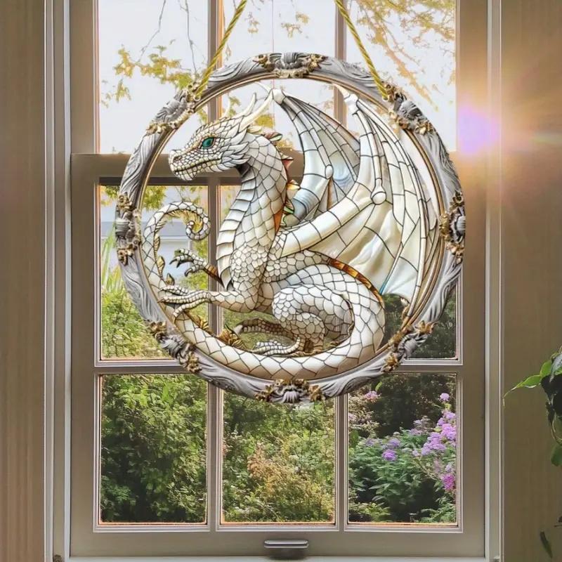 Dragon Design Acrylic Hanging Ornament, Creative Hanging Decor for Window, Home Decor for Living Room Bedroom, Party Supplies