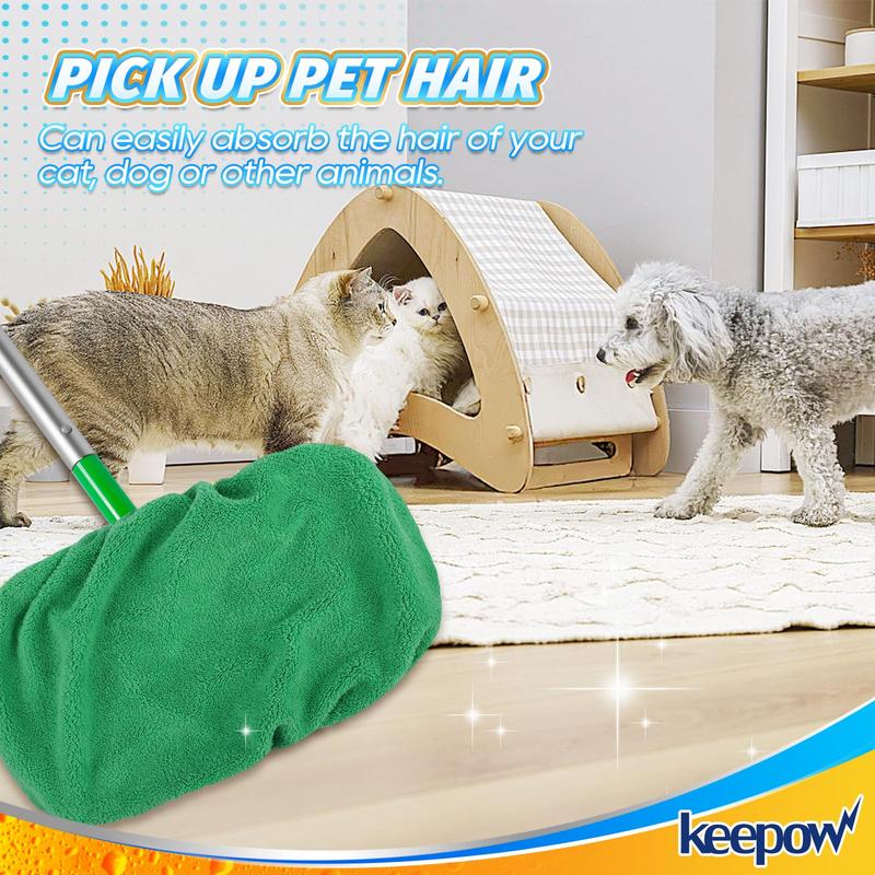 KEEPOW Reusable Flat Mop Microfiber Cotton Cloths for All 10 Inches Flat Mop 4 Packs (mop is not included)