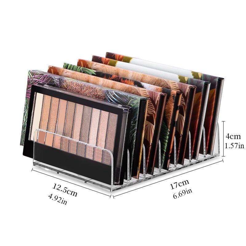 Summer Multi Grid Makeup Organizer, 1 Count Transparent Eyeshadow Palette Storage Display Box for Dressers, Desktop Display Box, Home Organizer for Bedroom Bathroom Vanity Dresser, Storage Organizer